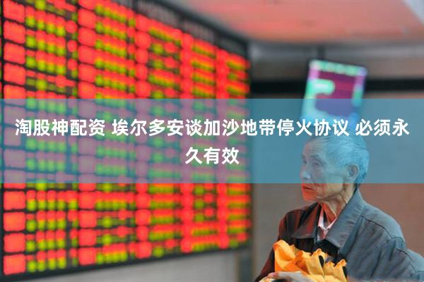 淘股神配资 埃尔多安谈加沙地带停火协议 必须永久有效