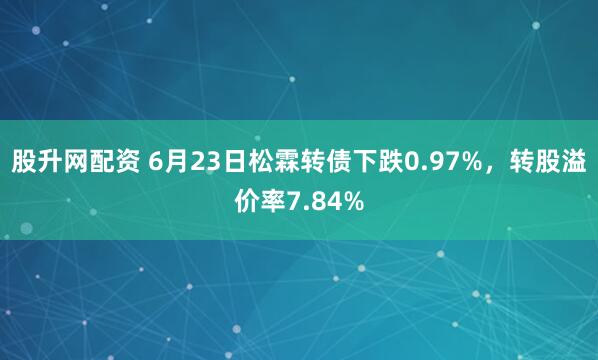 股升网配资 6月23日松霖转债下跌0.97%，转股溢价率7.84%