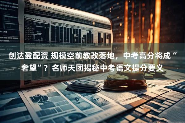 创达盈配资 规模空前教改落地，中考高分将成“奢望”？名师天团揭秘中考语文提分要义